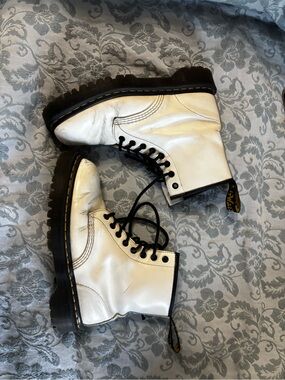 White Dr Martens 1460 boots